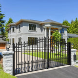 Aleko Steel Dual Swing Driveway Gate - PRAGUE Style - 14 x 6 Feet