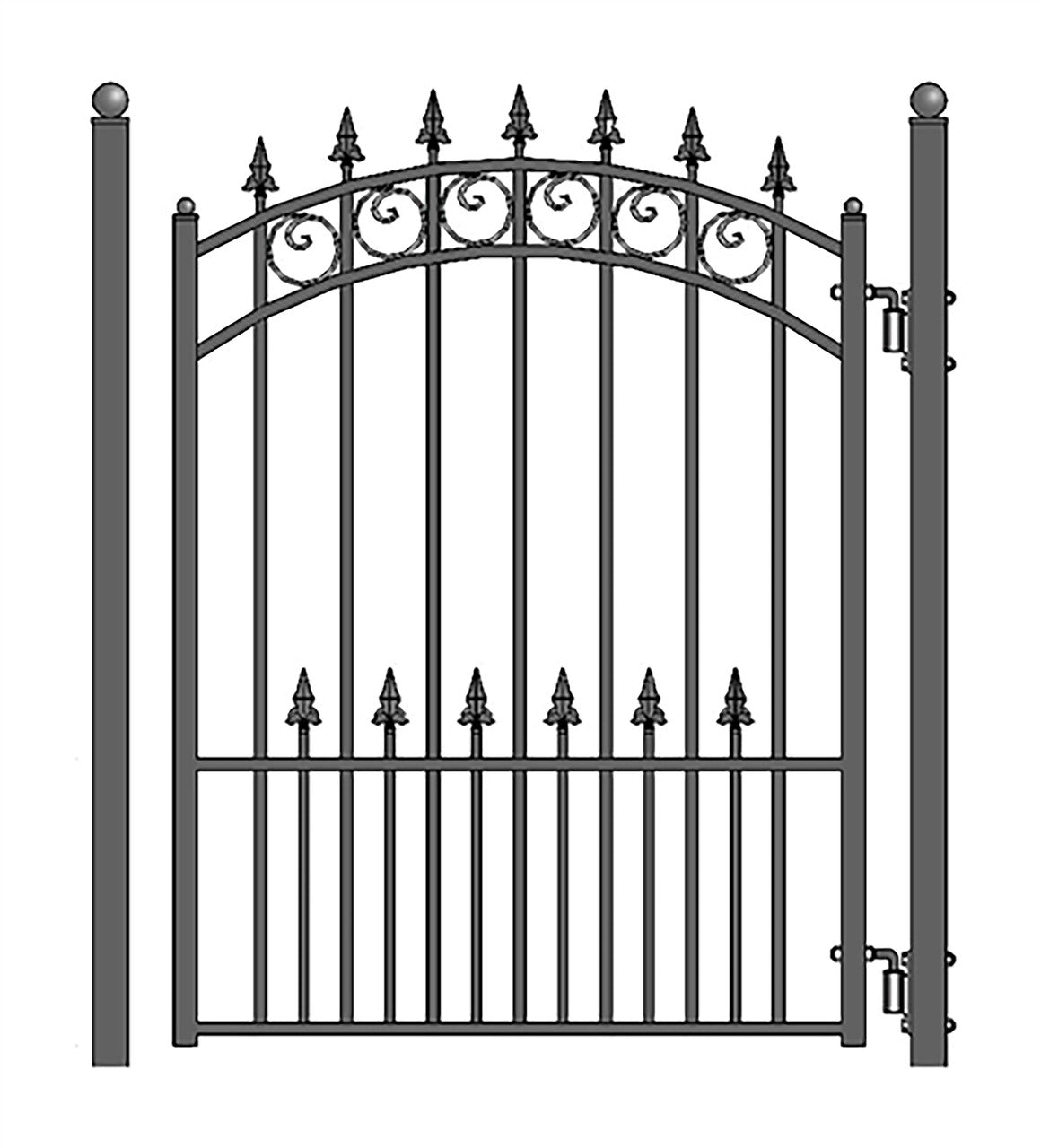 Aleko Steel Sliding Driveway Gate - 14 ft with Pedestrian Gate - 5 ft - PRAGUE Style
