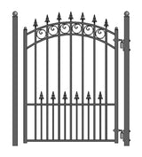 Aleko Steel Sliding Driveway Gate - 14 ft with Pedestrian Gate - 5 ft - PRAGUE Style