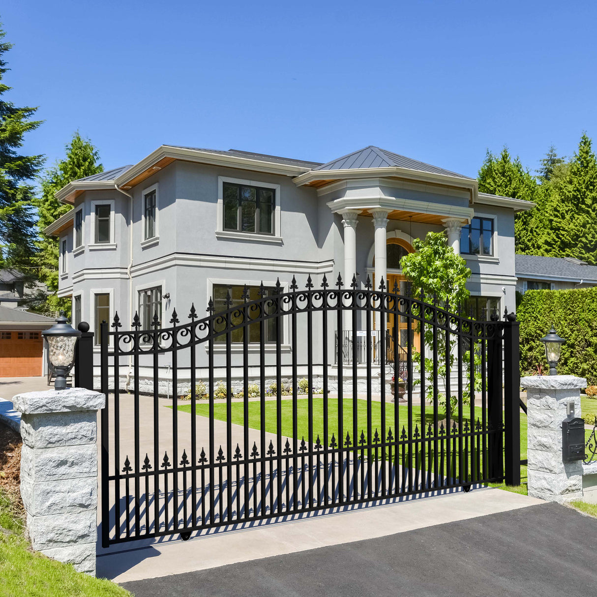 Aleko Steel Sliding Driveway Gate - PRAGUE Style - 14 x 6 Feet