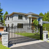 Aleko Steel Sliding Driveway Gate - PRAGUE Style - 14 x 6 Feet