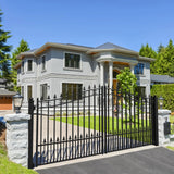 Aleko Steel Dual Swing Driveway Gate - ST.LOUIS Style - 14 x 6 Feet