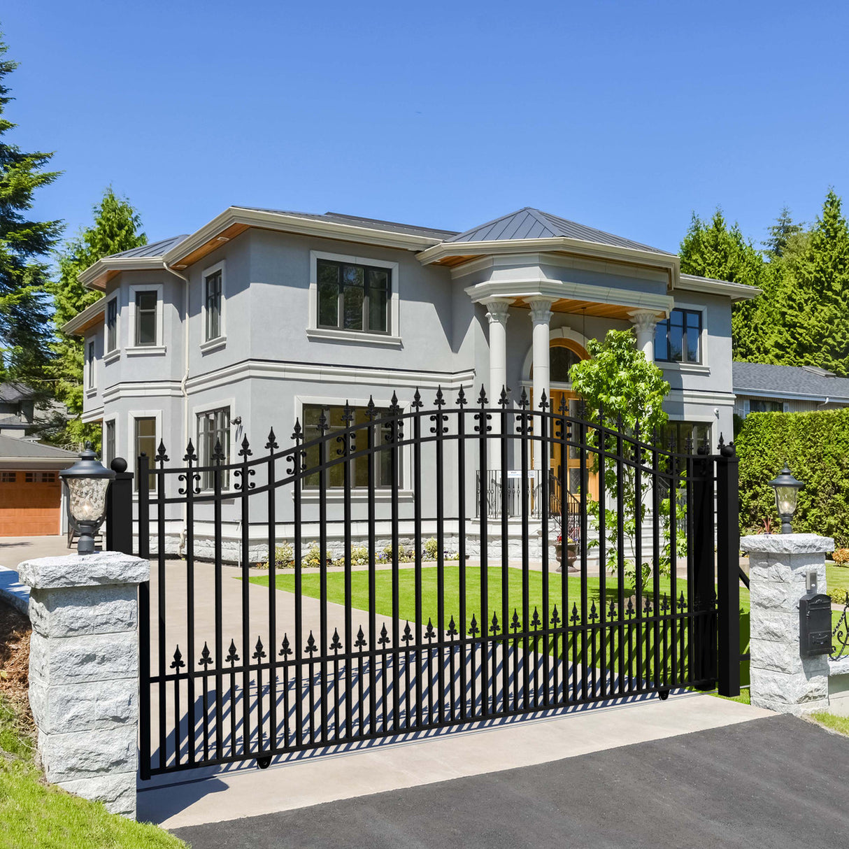 Aleko Steel Sliding Driveway Gate - ST.LOUIS Style - 14 x 6 Feet