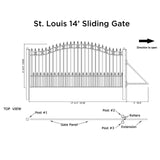 Aleko Steel Sliding Driveway Gate - ST.LOUIS Style - 14 x 6 Feet