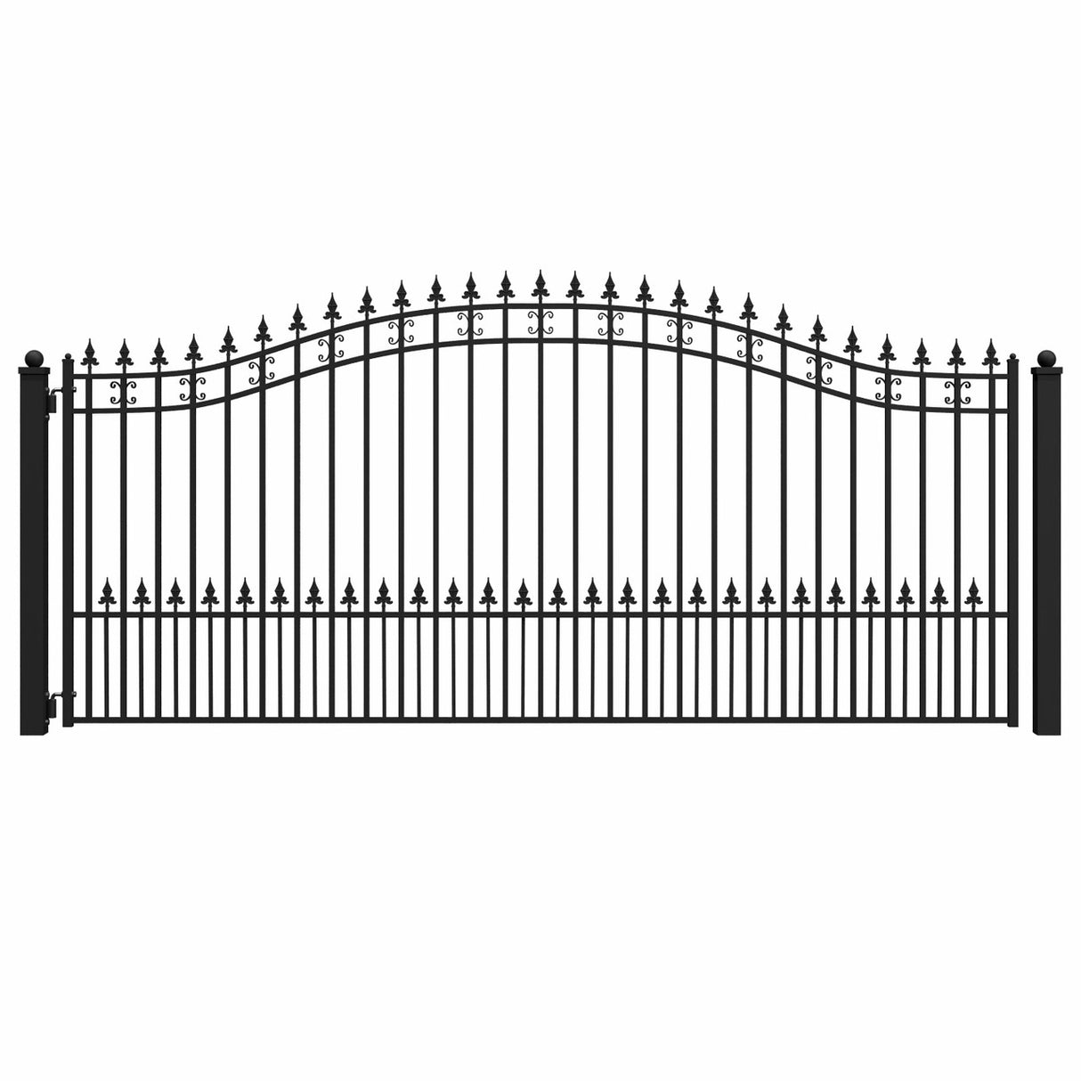 Aleko Steel Single Swing Driveway Gate - ST.LOUIS Style - 14 x 6 Feet