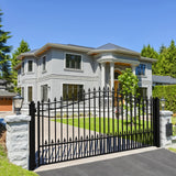 Aleko Steel Single Swing Driveway Gate - ST.LOUIS Style - 14 x 6 Feet