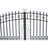 Aleko Automated Steel Dual Swing Driveway Gate and Gate Opener Complete Kit – ETL Listed - Venice Style – 14 x 6 Feet
