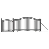 Aleko Steel Sliding Driveway Gate - 16 ft with Pedestrian Gate - 5 ft - DUBLIN Style