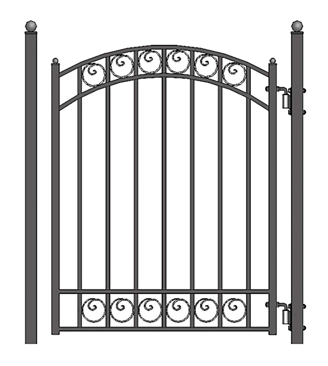 Aleko Steel Sliding Driveway Gate - 16 ft with Pedestrian Gate - 5 ft - DUBLIN Style
