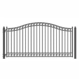 Aleko Steel Single Swing Driveway Gate - DUBLIN Style - 16 x 6 Feet