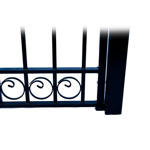 Aleko Steel Single Swing Driveway Gate - DUBLIN Style - 16 x 6 Feet