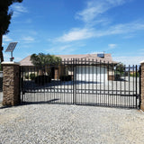 Aleko Steel Dual Swing Driveway Gate - LONDON Style - 16 x 6 Feet