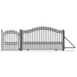 Aleko Steel Sliding Driveway Gate - 16 ft with Pedestrian Gate - 5 ft - LONDON Style