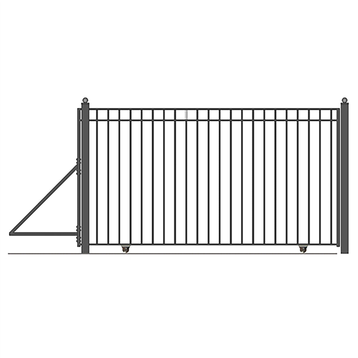 Aleko Automated Steel Sliding Driveway Gate and Gate Opener Complete Kit – MADRID Style – 16 x 6 Feet