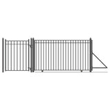 Aleko Steel Sliding Driveway Gate - 16 ft with Pedestrian Gate - 5 ft - MADRID Style
