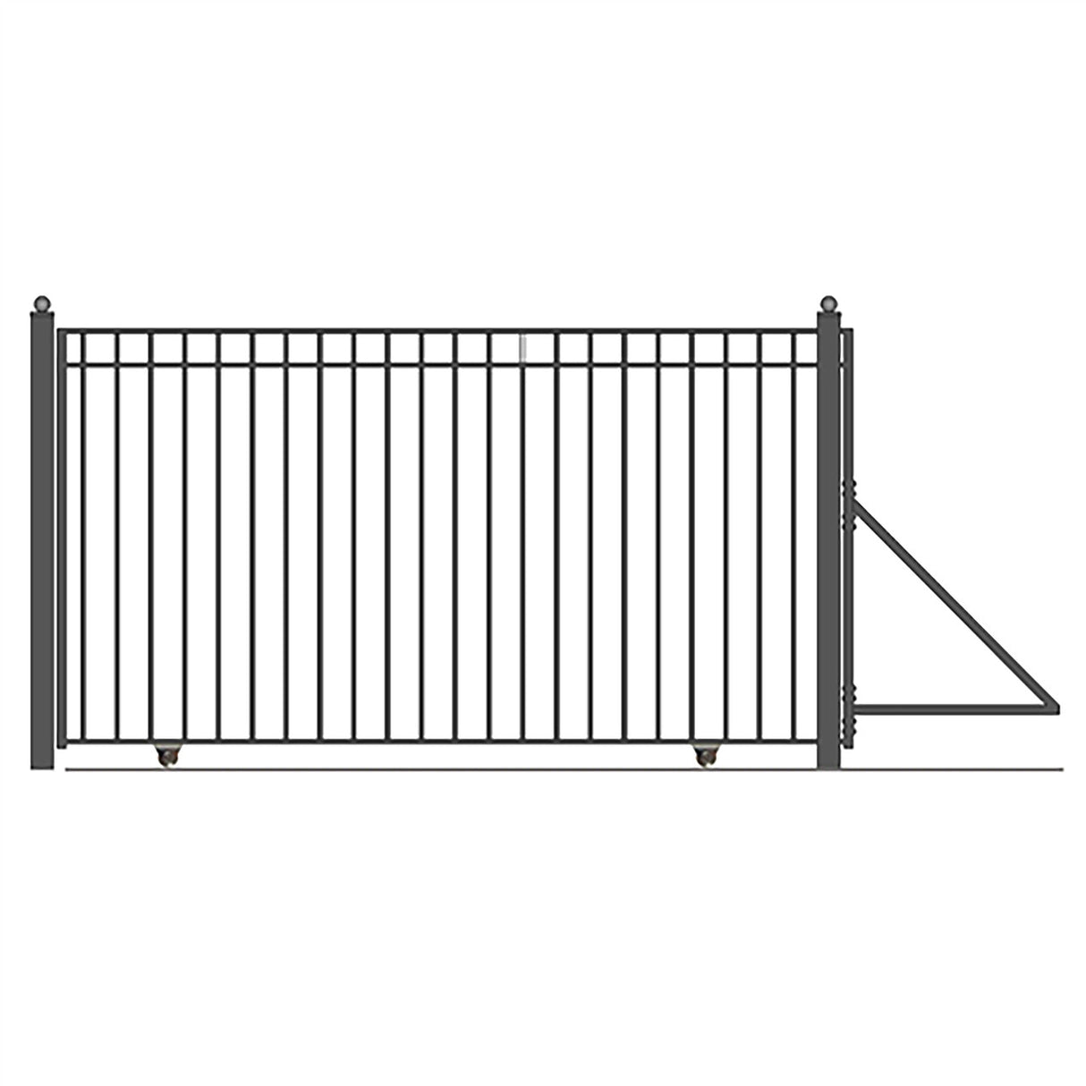 Aleko Steel Sliding Driveway Gate - 16 ft with Pedestrian Gate - 5 ft - MADRID Style