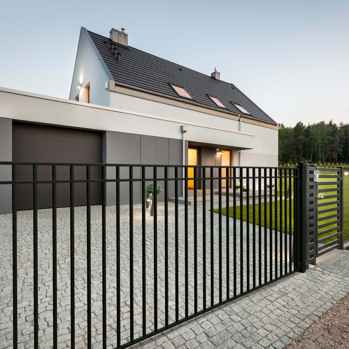 Aleko Steel Single Swing Driveway Gate - MADRID Style - 16 x 6 Feet