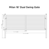 Aleko Steel Dual Swing Driveway Gate - MILAN Style - 16 x 6 Feet