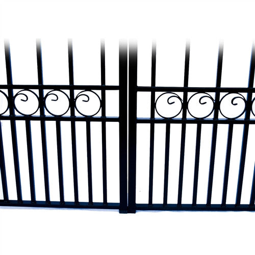 Aleko Steel Dual Swing Driveway Gate - MANHATTAN Style - 16 x 6 Feet