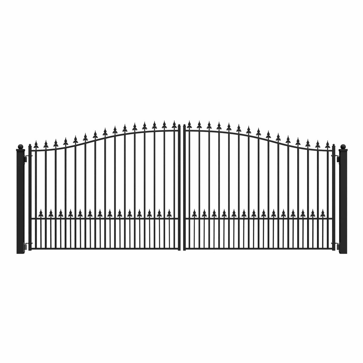 Aleko Steel Dual Swing Driveway Gate - MUNICH Style - 16 x 6 Feet