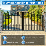 Aleko Steel Dual Swing Driveway Gate - MUNICH Style - 16 x 6 Feet