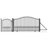 Aleko Steel Sliding Driveway Gate - 16 ft with Pedestrian Gate - 5 ft - MUNICH Style