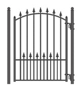Aleko Steel Sliding Driveway Gate - 16 ft with Pedestrian Gate - 5 ft - MUNICH Style