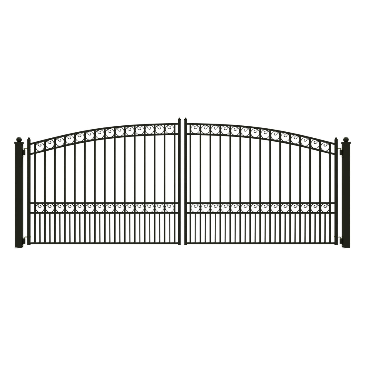 Aleko Steel Dual Swing Driveway Gate - PARIS Style - 16 x 6 Feet