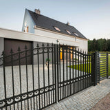 Aleko Steel Dual Swing Driveway Gate - LONDON Style - 18 x 6 Feet