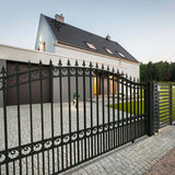 Aleko Steel Sliding Driveway Gate - LONDON Style - 18 x 6 Feet