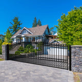Aleko Steel Single Swing Driveway Gate - LONDON Style - 18 x 6 Feet