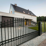 Aleko Steel Single Swing Driveway Gate - LONDON Style - 18 x 6 Feet