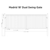 Aleko Steel Dual Swing Driveway Gate - MADRID Style - 18 x 6 Feet