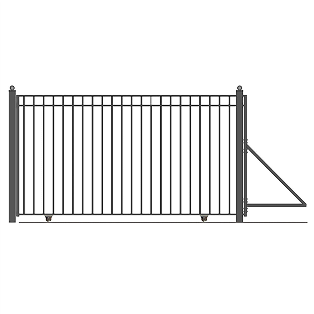 Aleko Automated Steel Sliding Driveway Gate and Gate Opener Complete Kit – MADRID Style – 18 x 6 Feet