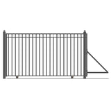 Aleko Steel Sliding Driveway Gate - 18 ft with Pedestrian Gate - 5 ft - MADRID Style