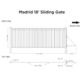 Aleko Steel Sliding Driveway Gate - MADRID Style - 18 x 6 Feet