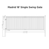 Aleko Steel Single Swing Driveway Gate - MADRID Style - 18 x 6 Feet