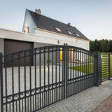 Aleko Steel Dual Swing Driveway Gate - PARIS Style - 18 x 6 Feet