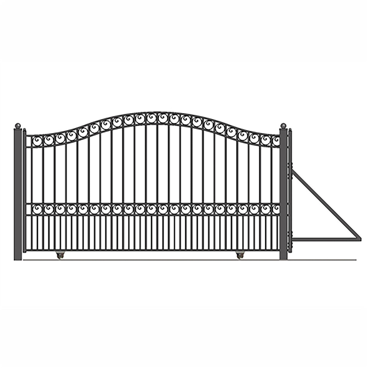 Aleko Automated Steel Sliding Driveway Gate and Gate Opener Complete Kit – PARIS Style – 18 x 6 Feet