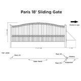 Aleko Steel Sliding Driveway Gate - PARIS Style - 18 x 6 Feet
