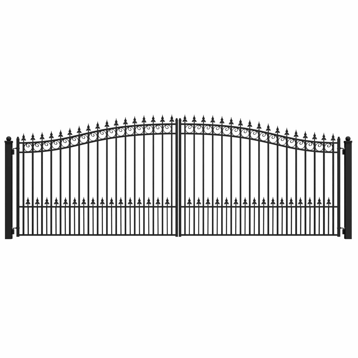 Aleko Steel Dual Swing Driveway Gate - PRAGUE Style - 18 x 6 Feet