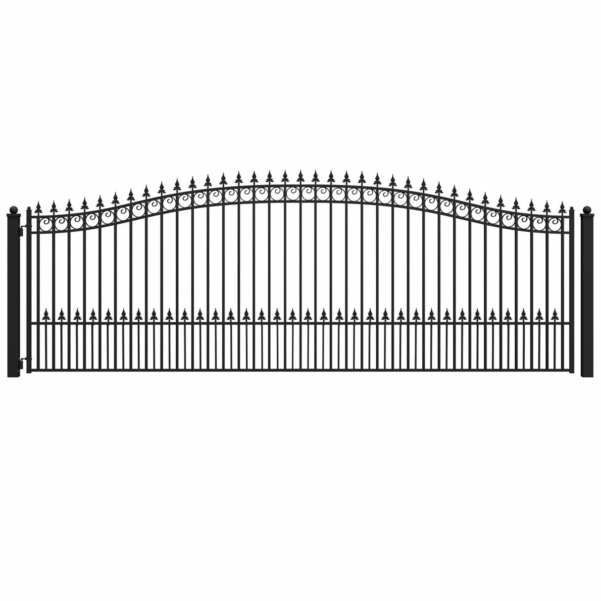 Aleko Steel Single Swing Driveway Gate - PRAGUE Style - 18 x 6 Feet