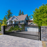 Aleko Steel Single Swing Driveway Gate - PRAGUE Style - 18 x 6 Feet