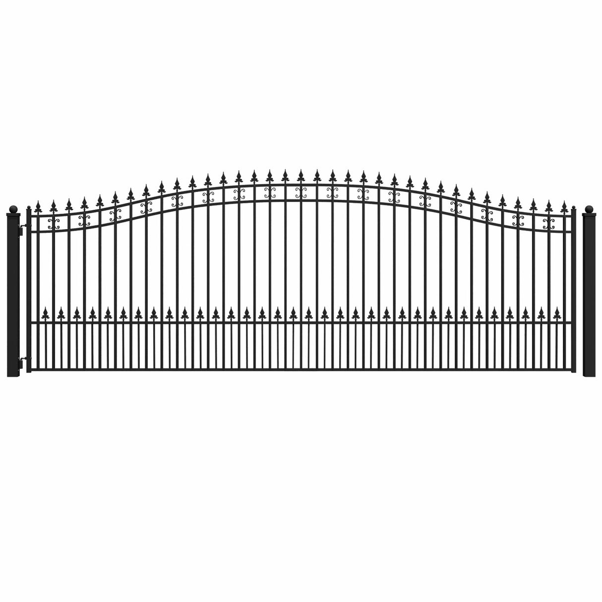 Aleko Steel Single Swing Driveway Gate - ST.LOUIS Style - 18 x 6 Feet