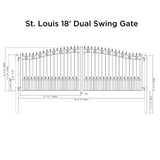 Aleko Steel Dual Swing Driveway Gate - ST.LOUIS Style - 18 x 6 Feet