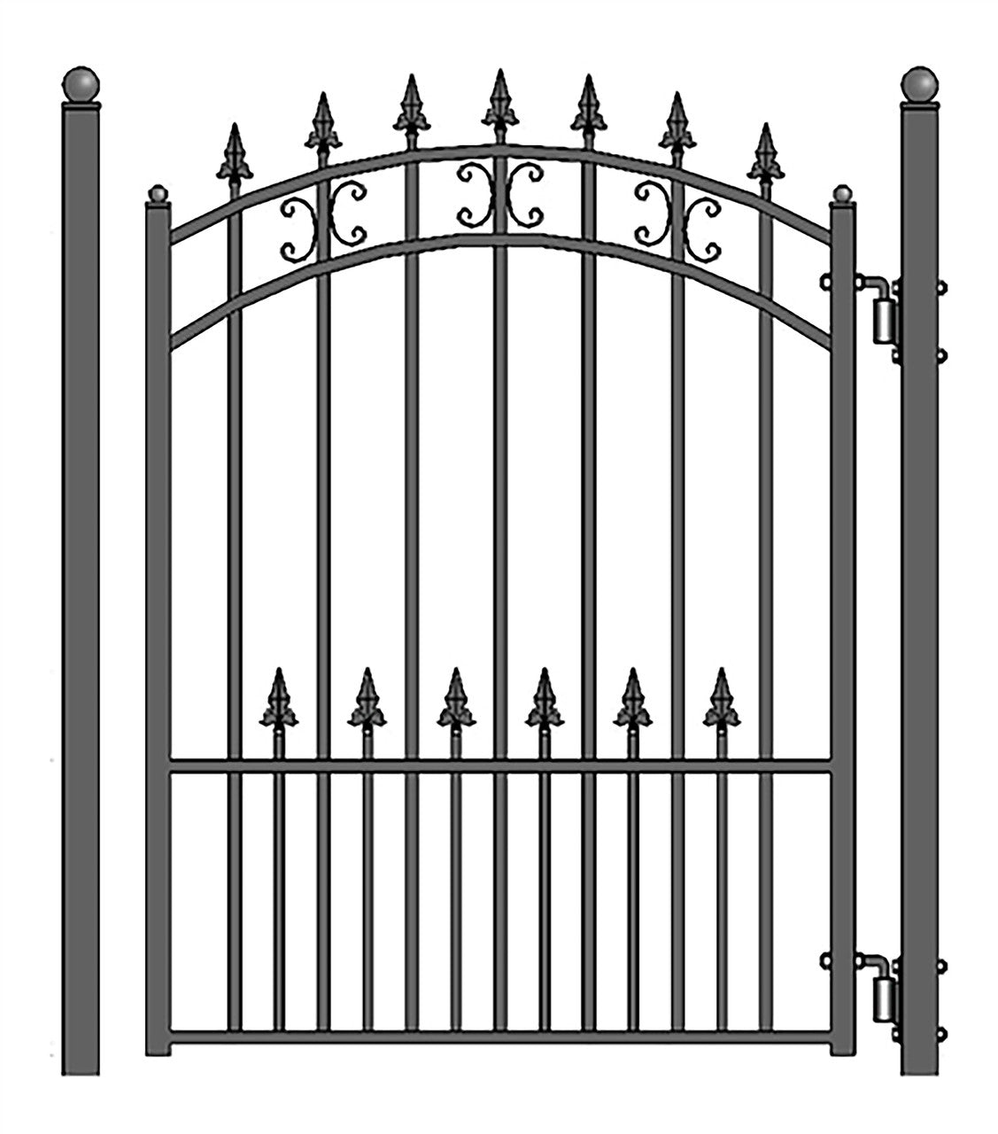 Aleko Steel Sliding Driveway Gate - 18 ft with Pedestrian Gate - 5 ft - ST. LOUIS Style