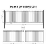 Aleko Steel Sliding Driveway Gate - MADRID Style - 20 x 6 Feet