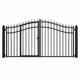 Aleko Steel Dual Swing Driveway Gate with Built-In Pedestrian Door - VIENNA Style - 12 x 7 Feet