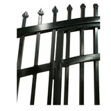 Aleko Steel Dual Swing Driveway Gate with Built-In Pedestrian Door - VIENNA Style - 14 x 7 Feet