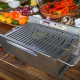 Tagwood BBQ Table Top Warming Brazier | Stainless steel and Acacia wood | BBQ07SS--
